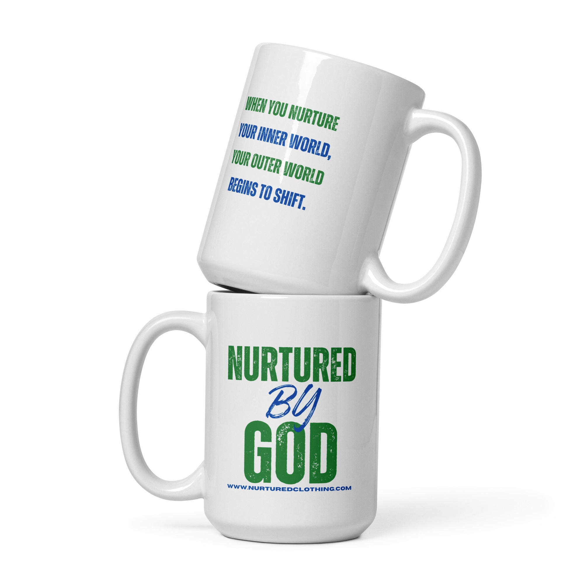 GOD White glossy mug