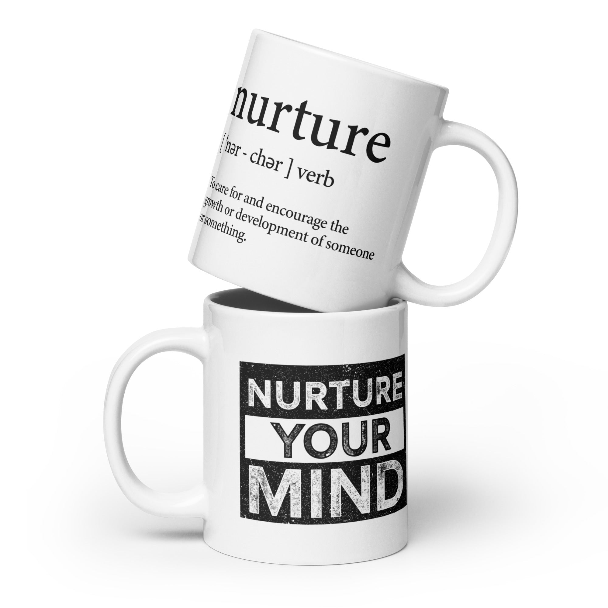 Nurture Your Mind White Glossy Mug