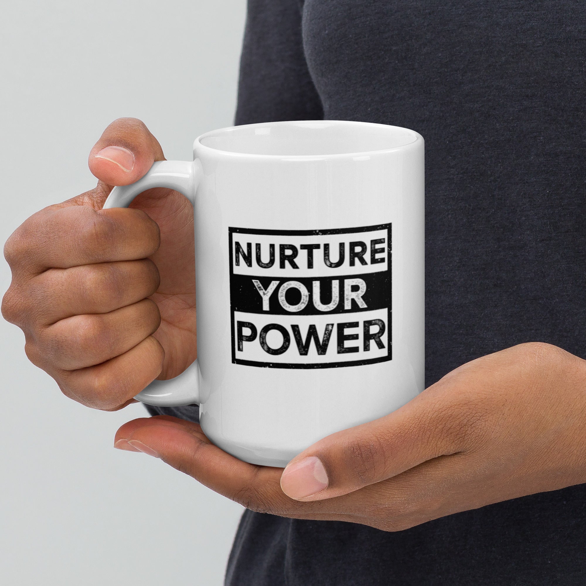 POWER White glossy mug